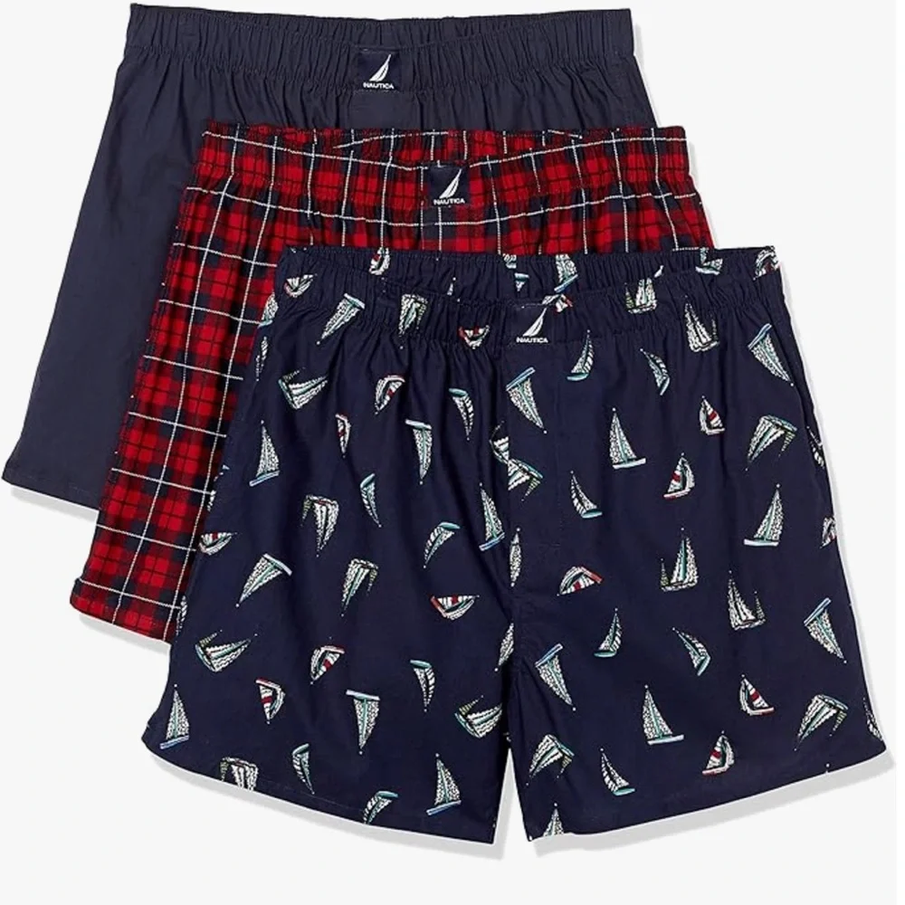 Nautica Men’s Cotton‎ 3PK Woven Boxer Small NWTO